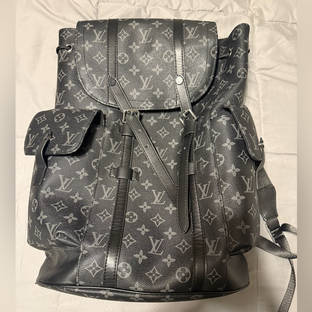 LV Black and Gray Eclipse Backpack